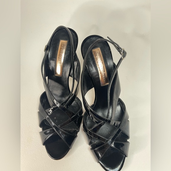 Rupert Sanderson Peep Toe High Heel Black Sandal - Picture 4 of 13